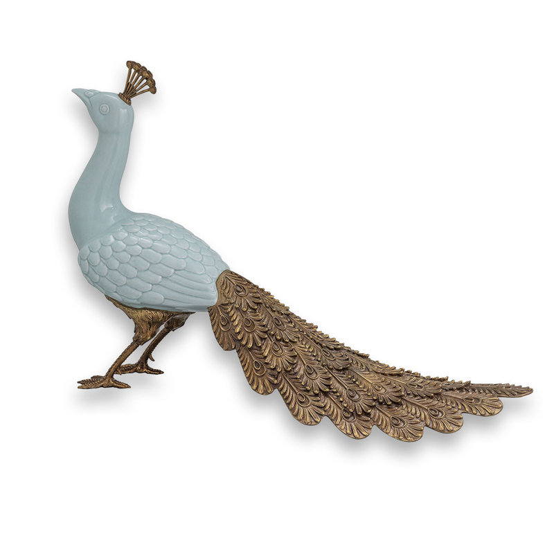 Sculpture paon, Bleu