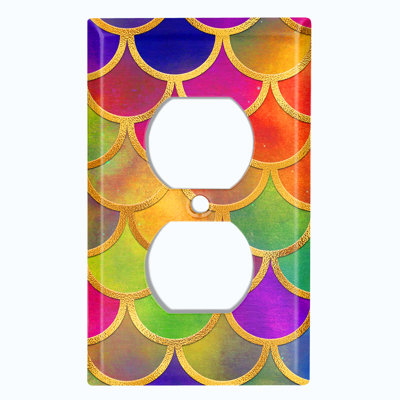 Patterned 1 - Gang Duplex Outlet Standard Wall Plate
