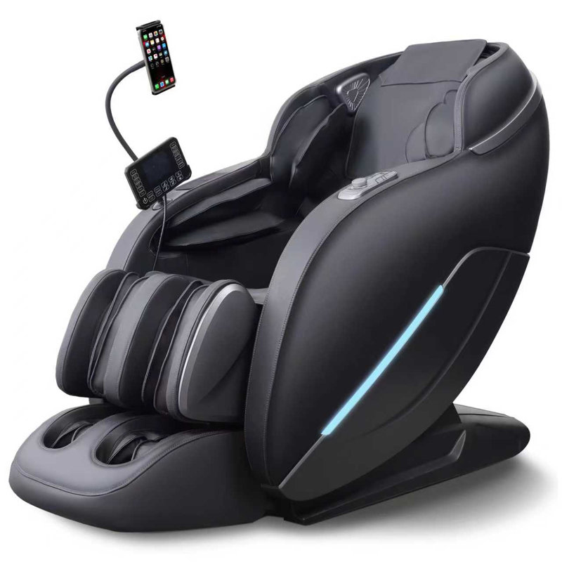 Fauteuil de massage inclinable électrique en simili cuir iRest, Similicuir noir