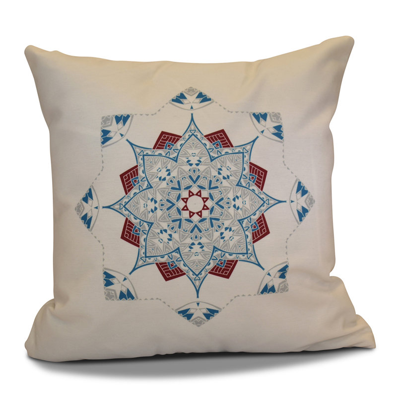 Housse de coussin d'extérieur carré Jump for Joy, Bleu sarcelle / rouge, H 20 po x l 20 po