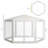 Outsunny 13' x 11' Outdoor Party Tent, Hexagon Sun Shade Shelter Canopy with Protective Mesh Screen Sidewalls, Ropes & Stakes-116011126