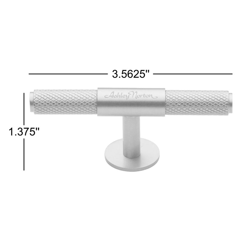 Basel Knurled T Cabinet Pull, Flat Black