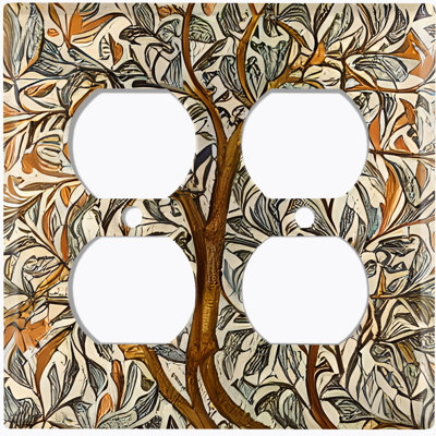 Copper Rust Patina Teal Print 2 - Gang Duplex Outlet Standard Wall Plate
