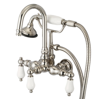 Stonington 3 Handle Wall Clawfoot Tub Faucet