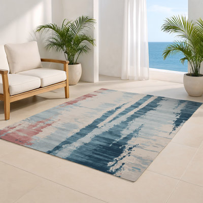 Tapis intérieur et extérieur gris Watercolor