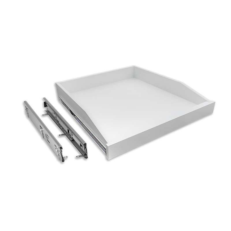Slide-A-Shelf Made-To-Fit Slide-Out Shelf All White Finish - Full Extension Rails, 34.5", 18.5"