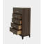 Bedroom Furniture Rustic Grey Oak Simple 1pc Tall Chest 5-Drawers Storage Solidwood Chest