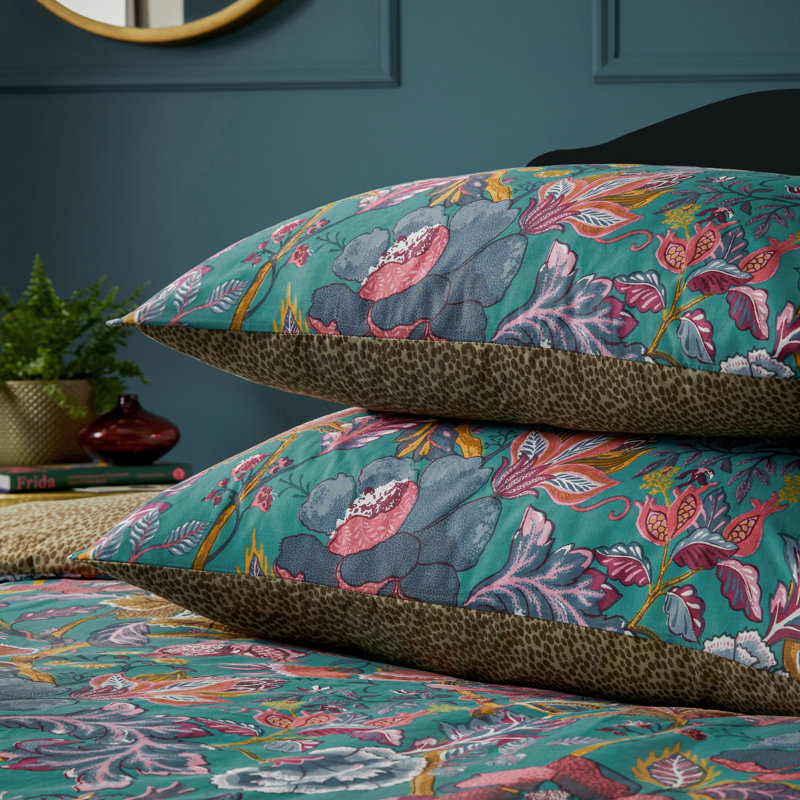 Nunn Cotton Blend Floral Duvet Cover Set with Pillowcases, Full / Double Duvet Cover + 2 Standard Pillowcases