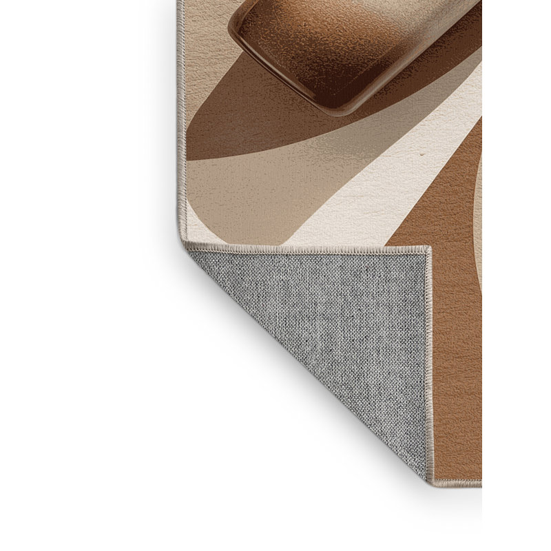 Tapis moderne brun et beige lavable à la machine à motif saké Higgins, 8 x 10