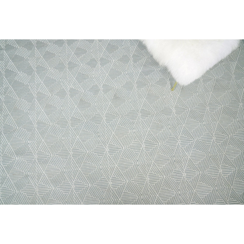 Pavilion Wool Geometric Area Rug in Denim, Rectangle 8' x 10'