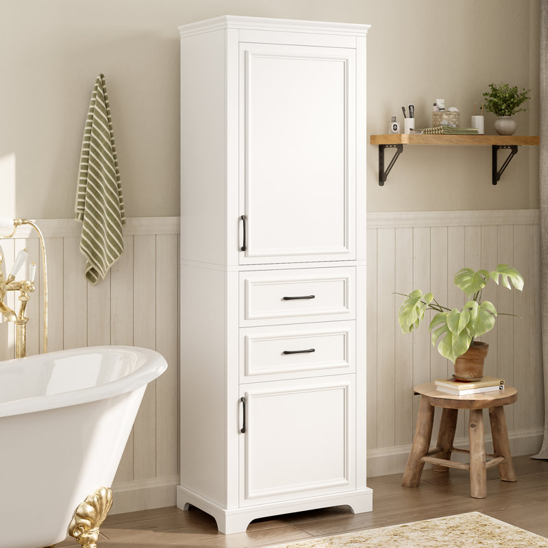 Armoire à linge autoportante pour rangement de salle de bain