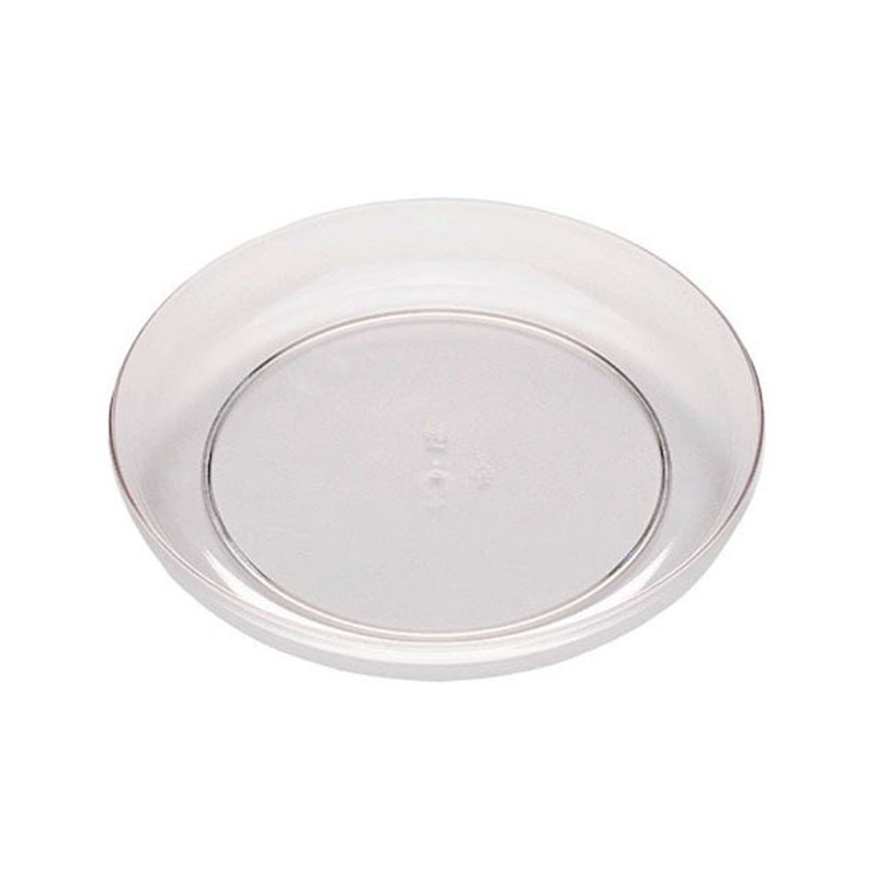 Plat rond transparent, H 3,5 po x l 18 po x P 18 po