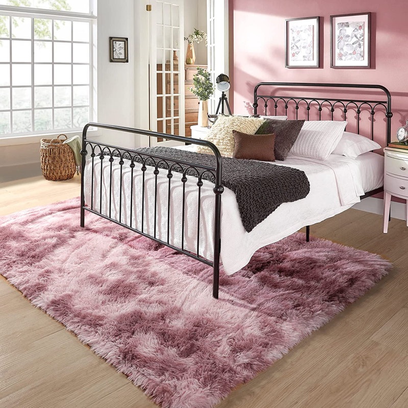 Tapis rose à poils longs Lymari, Rectangle 6 pi 6 po x 10 pi