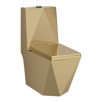 Toilette allongée monopièce à double chasse (siège inclus)