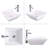 16.5" Square Bathroom Vessel Sink  Porcelain Counter Bowl  Bathroom Vanity