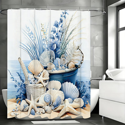 Shower Curtains with Hooks Included