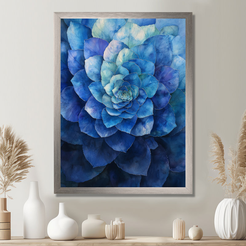 Rodgers - Floral Wall Art, Reproduction encadrée d'une seule photo sans pass, Argent argent, H 32 po x l 24 po
