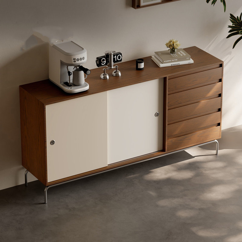 Table de buffet en acier inoxydable à couleur contrastante