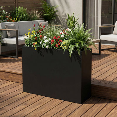 Jardinières rectangulaires en métal pour plantes d'extérieur