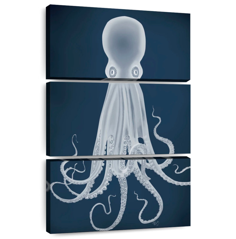 Octopus 8 - White On Blue
