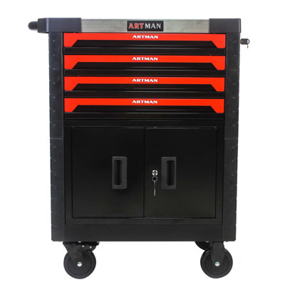 Chariot à outils amovible 4 tiroirs avec serrure
