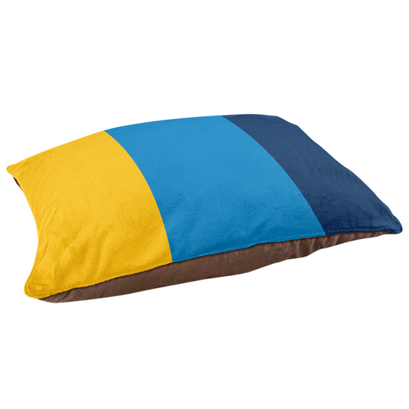 Coussin Cleveland, Petit (l 28 po x P 18 po x H 6 po), Jaune / bleu / bleu marine