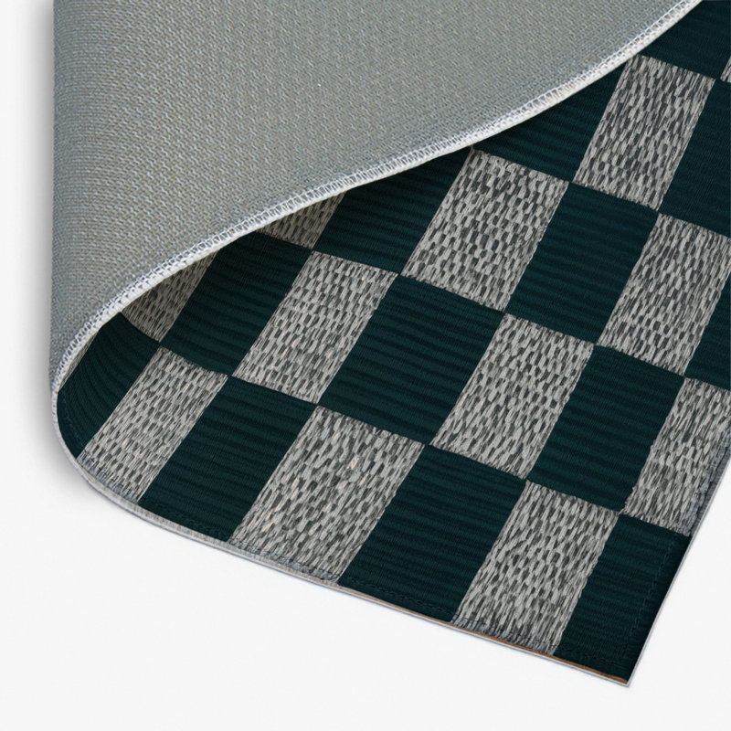 Tapis d'intérieur et d'extérieur à carreaux bleu, Rectangle 4pi x 6 pi