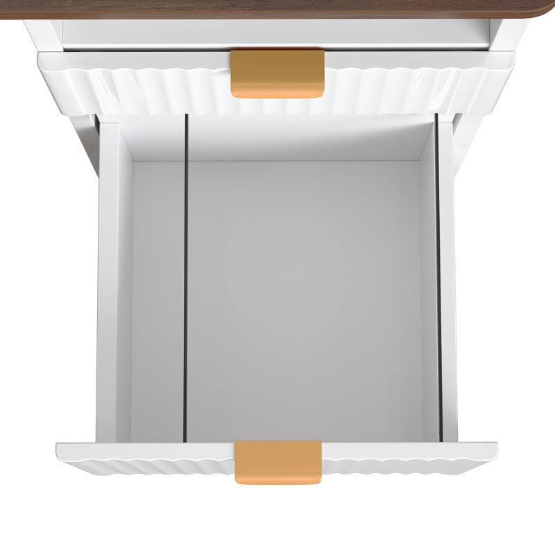 55'' L Shaped Executive Computer Desk with File&Storage Drawers,Home Office Writing Desk with Monitor Stand and Open Compartments