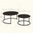 Set of 2 Modern Nesting Round Coffee Table, Faux Leather Accent Tea Table with Metal Base for Living Room