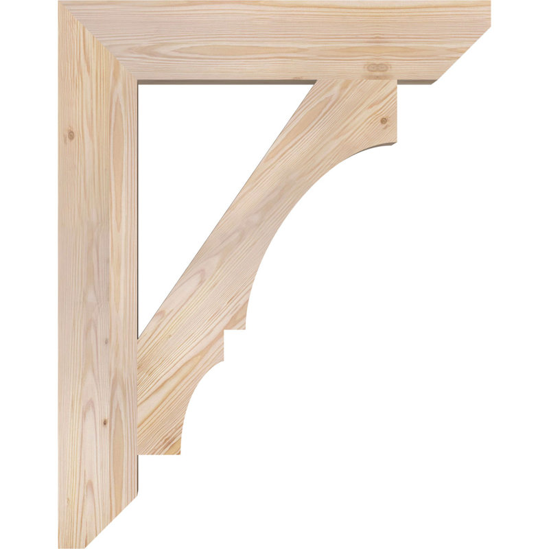H 6 po x l 40 po x Support en bois / corbeau, H 38 po x l 5,5 po x P 30 po, Lisse, Sapin de Douglas