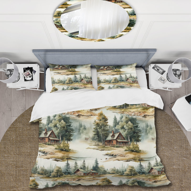 Literie Countyhome Lodge Retreat, Housse de couette simple + 1 taie décorative stan