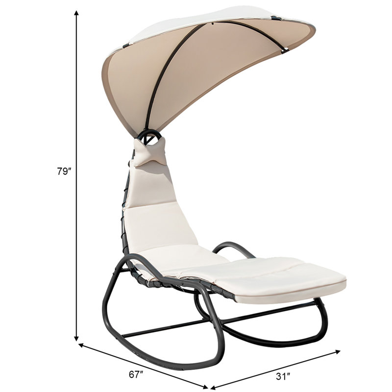 Chaise de patio avec coussins Gwenifer, Beige