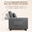 Functional Linen Adjustable Sectional Sofa Bed with 2-5 Seat Options and Storage Pockets-610992834-610992833