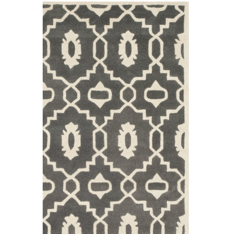 Carolene Hand Tufted Wool Geometric Rug, Rectangle 4' x 6'