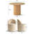 4 - Person Dining Table Sets With Round Table & 4 Upholstered Fabric Chairs-259577988-259577993