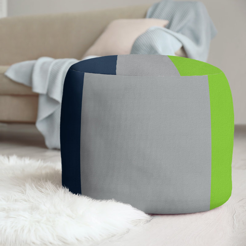 repose-pieds rond 20,5", Bleu minuit / gris clair de lune / vert aurore