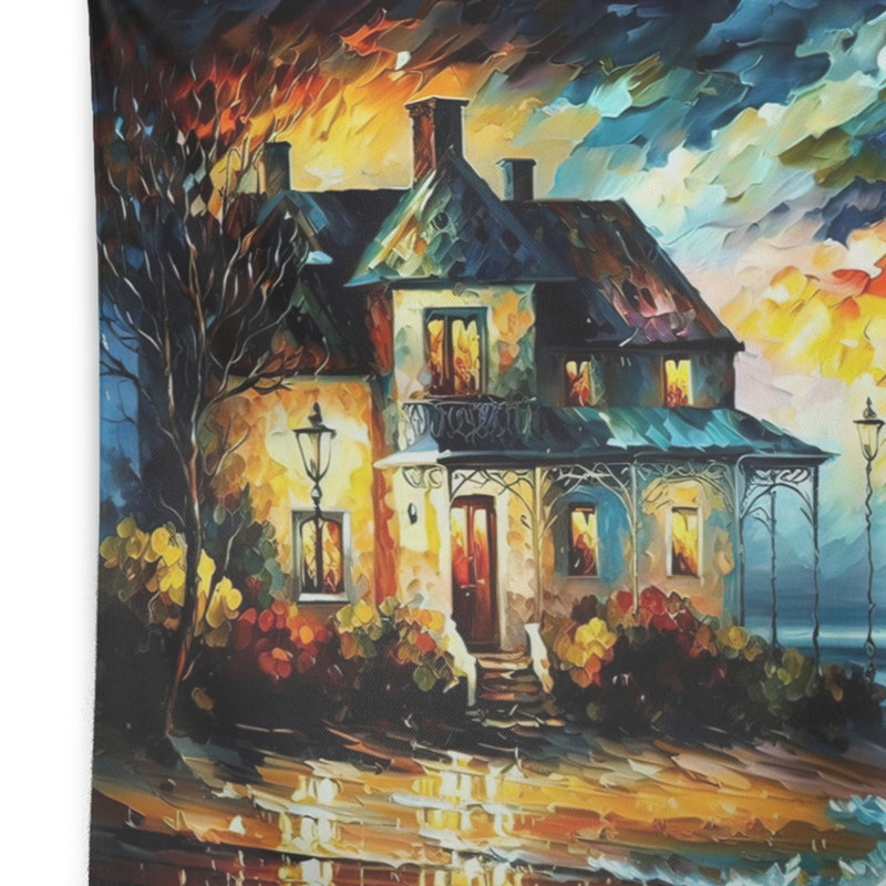 Tapisserie en polyester jaune et gris Farm I, H 32 po x l 39 po