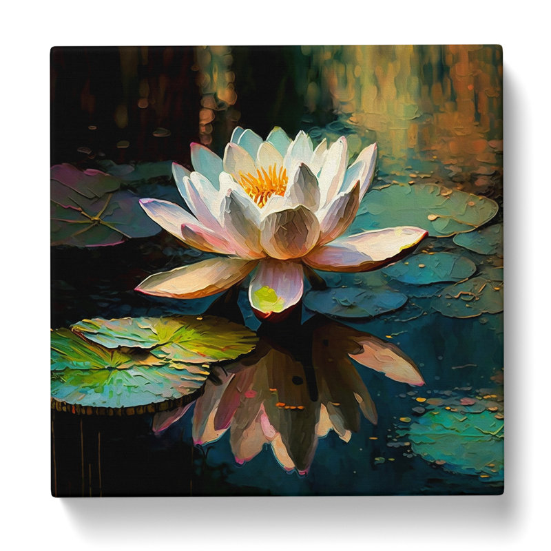 Lotus Flower Neo-Impressionism - No Frame Print, 50cm H x 50cm W x 3cm D