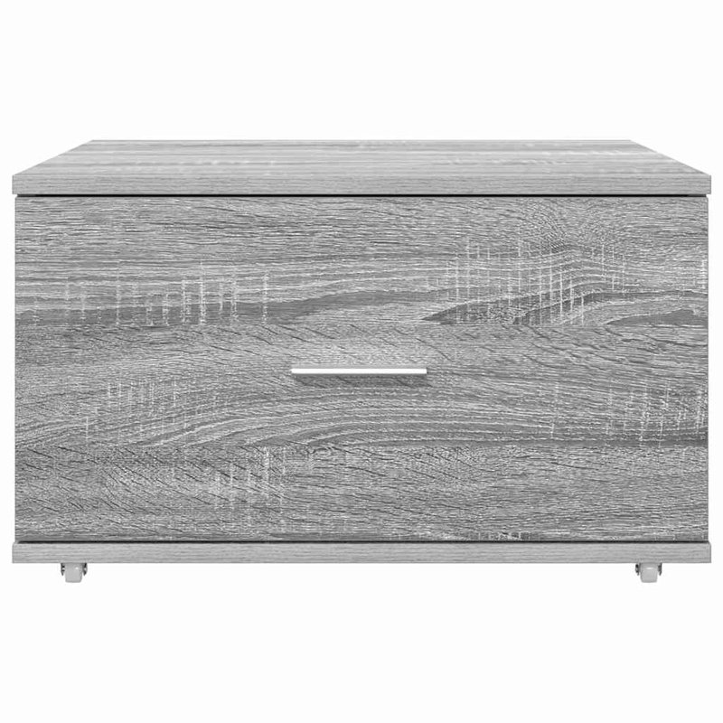 Drawer Cabinet with Wheel Storage Modern Furniture Solution Rectangular, Grey Sonoma
