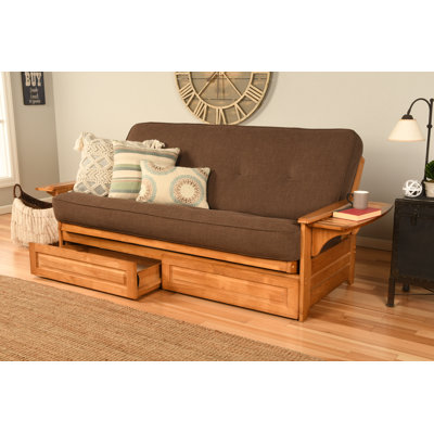 Johnte Full 80" Futon Frame and Mattress with Drawer set