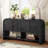 Versatile console table with Woven Wood Slats and Solid Wood Veneer,Suitable for Entryway-1839323551