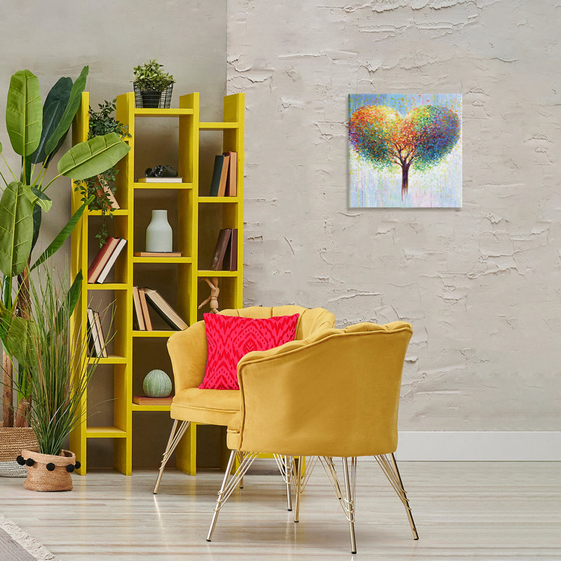  "Bold Hued Heart Tree", art mural par Leon Devenice, H 17 po x l 17 po