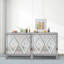 Armoire de rangement avec garniture de miroir et forme de diamant, argent pour la vie, salle à manger, entrée, armoire de cuisine avec garniture en verre, salon, entrée, fabrication