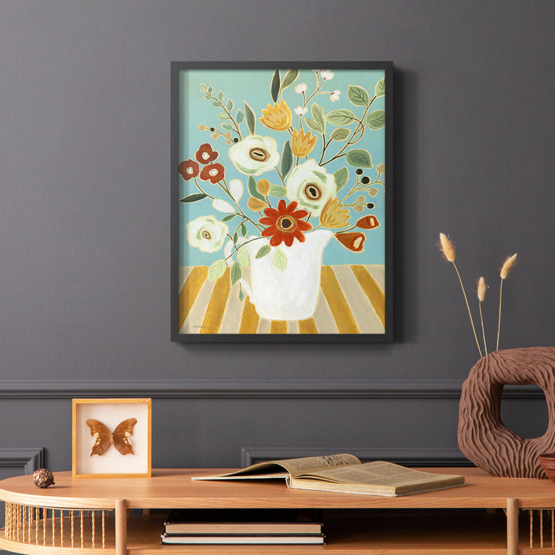 «Joyful Blossoms I», reproduction encadrée - bois massif, Noir, H 28 po x l 22 po