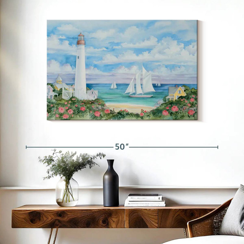 Ocean view lighthouse Aletra, H 26 po x l 39 po