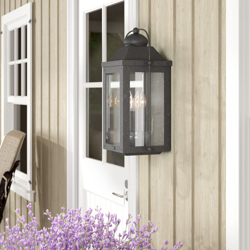 Anchorage 4-Light Outdoor Wall Lantern, Aged Zinc, 13" W x 25" H