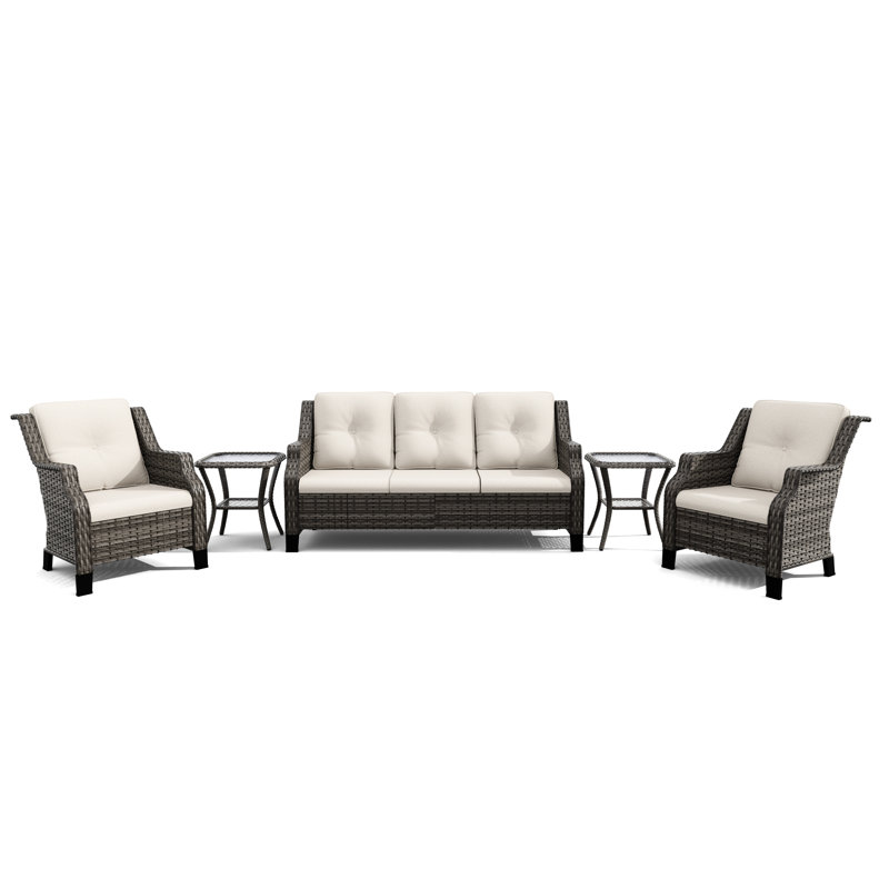 Ensemble de conversation d'extérieur Borreri, Blanc