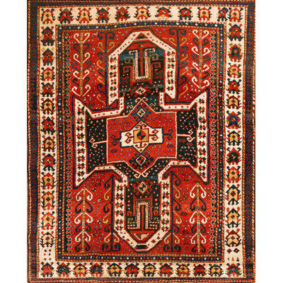 Rustic Antique Tribal Mid 19th Century Caucasian Sewan Kazak Rug