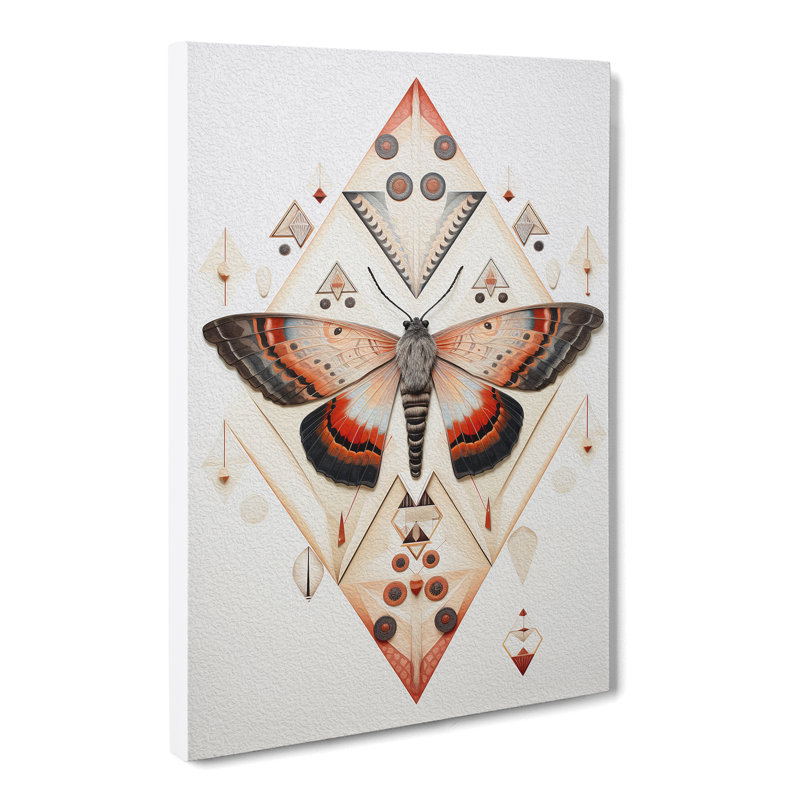 Moth Geometric - No Frame Print, 76cm H x 50cm W x 3cm D