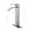 Robinet pour salle de bain à poignée simple avec bec cascade et bonde escamotable, sans trop-plein, nickel brossé, acier inoxydable, traitement antirouille, écoulement stable, installation simple pour évier sans trop-plein-121675822